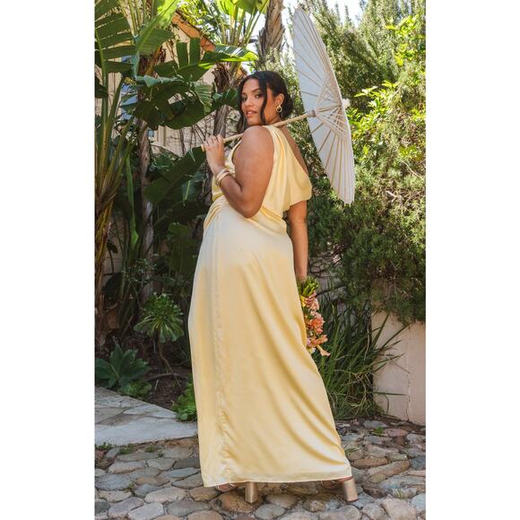 Show Me Your Mumu Jodie Dress in Yellow Luxe Satin M - Picture 7 of 7